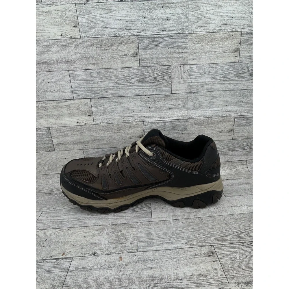 Skechers Athletics Men 10.5 Brown Black Leather Hiking‎ Walking Shoes 50125EWW